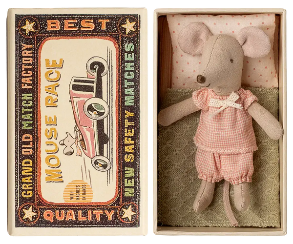 Maileg, Little Sister Mouse in Matchbox
