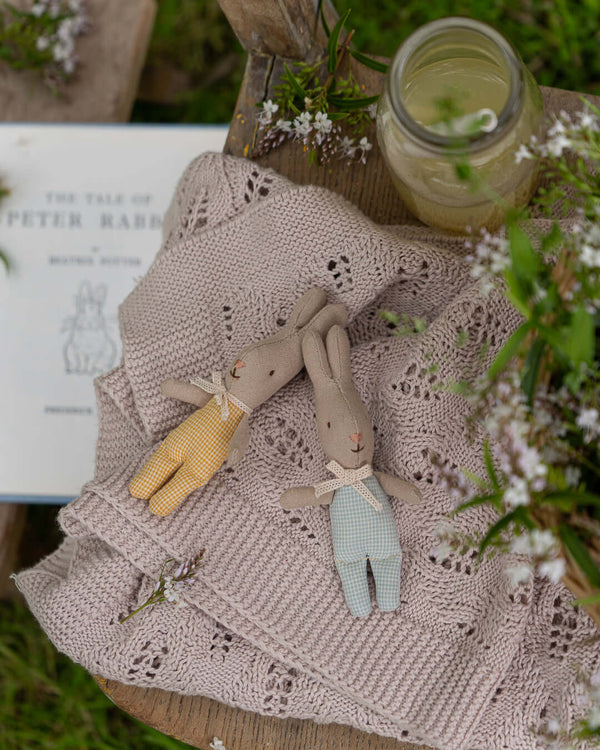 Maileg, Rabbit, My - Light Blue Check