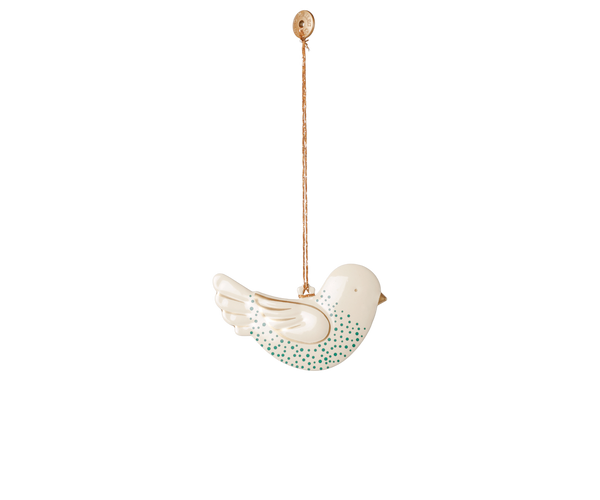 PRE-ORDER Maileg, Metal Ornament, Bird - Green Dot **DUE LATE SEPT**