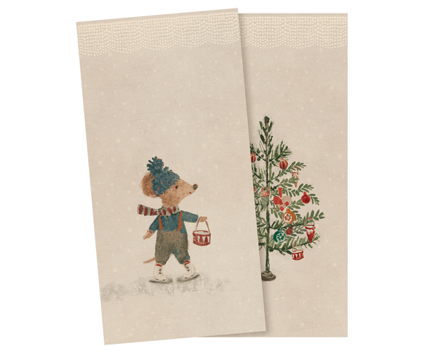 PRE-ORDER Maileg, Napkin, Small - Christmas Mice **DUE NOV**