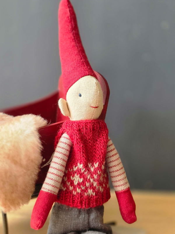 Maileg, Pixy, Size 1 - Boy - Red Knitted Vest
