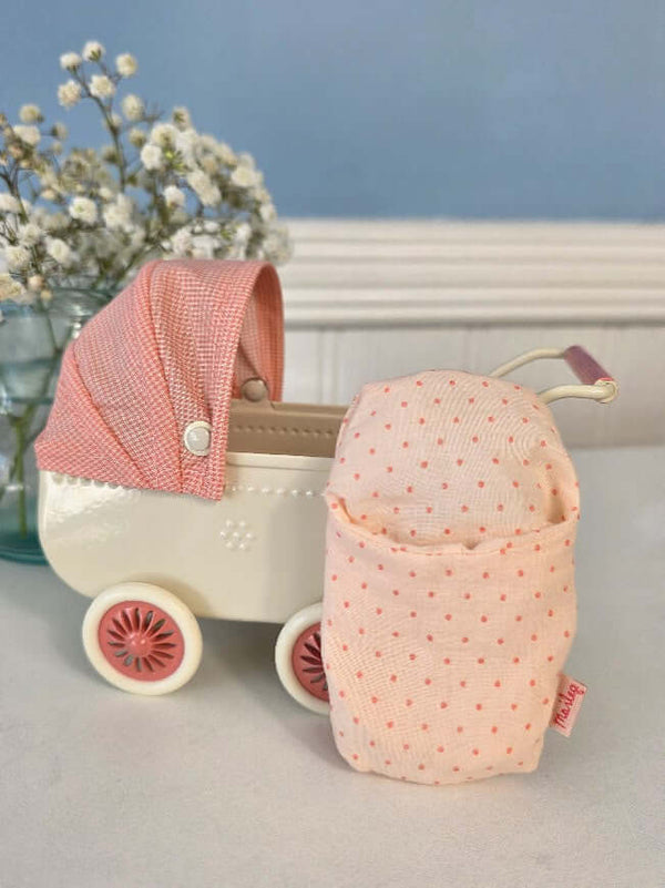 Maileg, Pram, Mouse - Coral