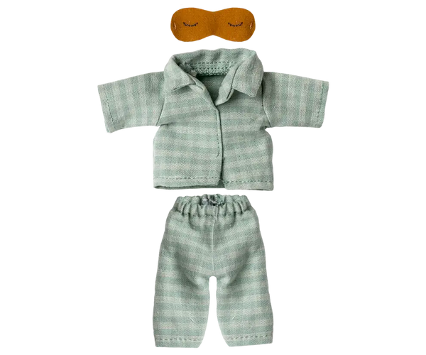 Maileg, Pyjamas, Dad Mouse - Mint/Sand