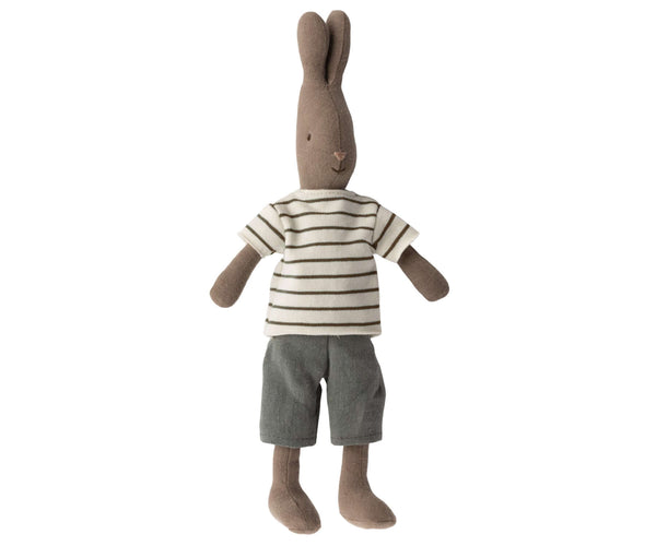 *Pre-Order* Maileg, Rabbit Size 2, Brown in Striped Top & Shorts(Due May)