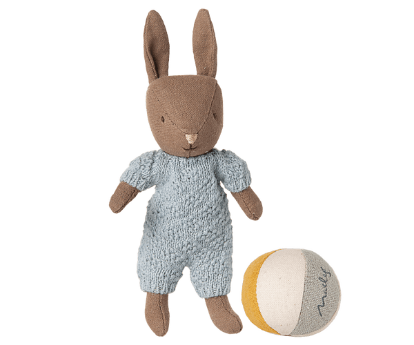 Maileg, Rabbit Set, Micro - Brown Blue