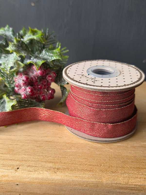 Maileg, Ribbon - Red/Gold (10 m)