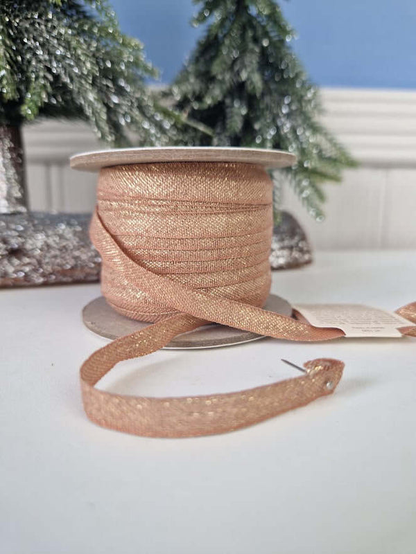 Maileg, Ribbon, 25 m - Vintage Rose/Gold