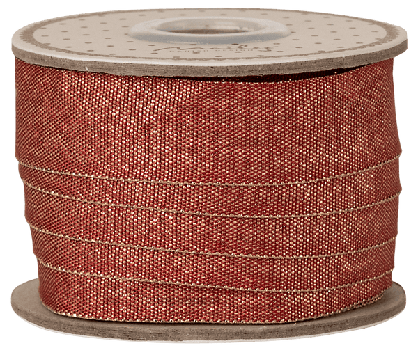 Maileg, Ribbon, Dusty Red/Gold 10M