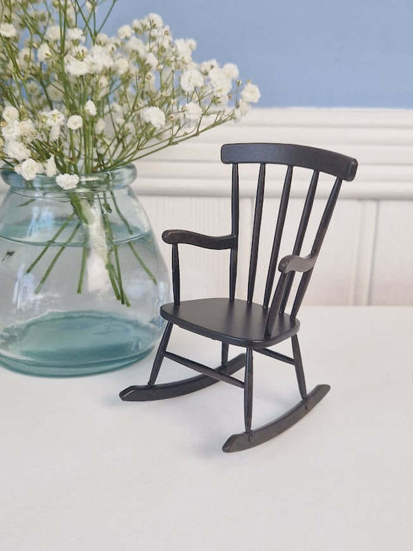 Maileg, Rocking Chair, Mouse - Anthracite