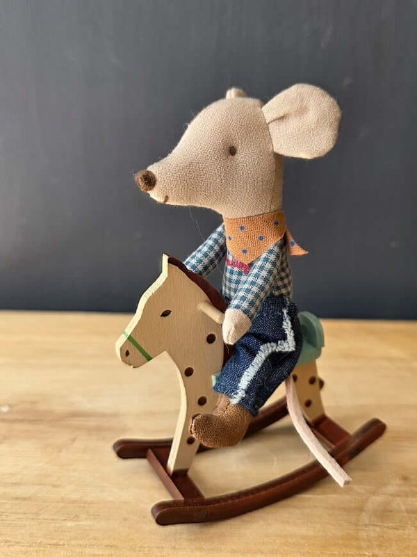 Maileg, Rocking Horse, Mouse - Spotted