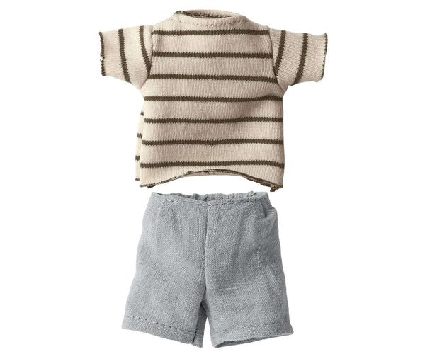 *Pre-Order* Maileg, Size 1, Striped Top and Shorts Outfit (Due May)