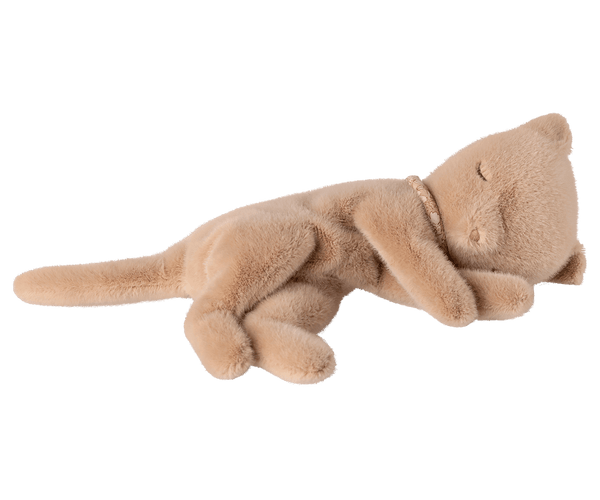 Maileg, Sleeping Kitten Plush, Small - Cream Peach