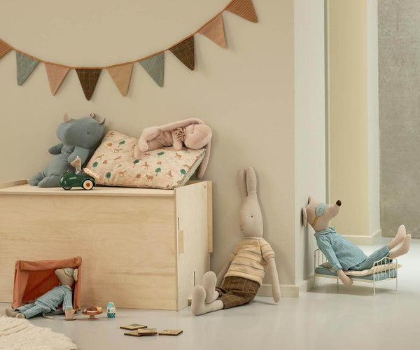 Maileg, Sleeping Bunny Plush, Small - Powder