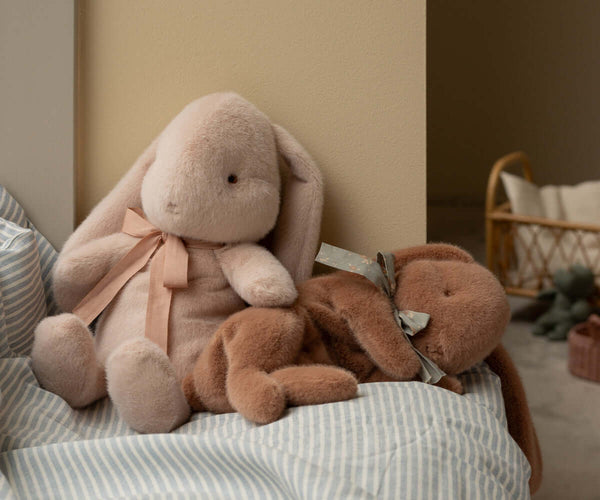 Maileg, Sleeping Bunny Plush, Small - Soft Brown