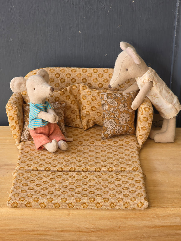 Maileg, Sofa Bed, Mouse, Large - Ocher