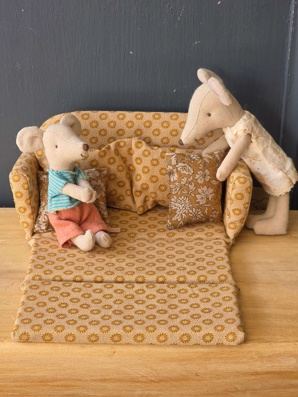 Maileg, Sofa Bed, Mouse, Large - Ocher