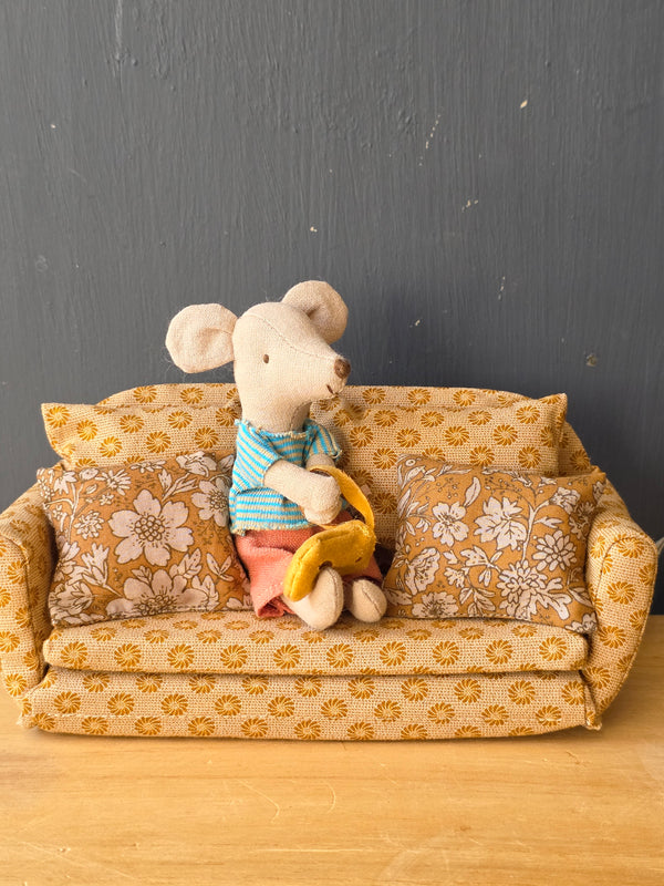 Maileg, Sofa Bed, Mouse, Large - Ocher