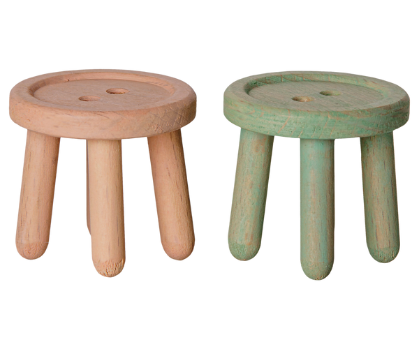 PRE-ORDER Maileg, Stool Set, Mouse - Light Rose/Light Mint **DUE JULY**