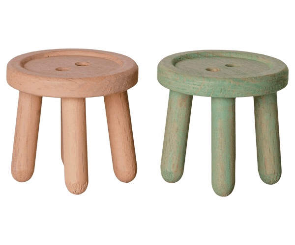 Maileg, Stool Set, Mouse - Light Rose/Light Mint