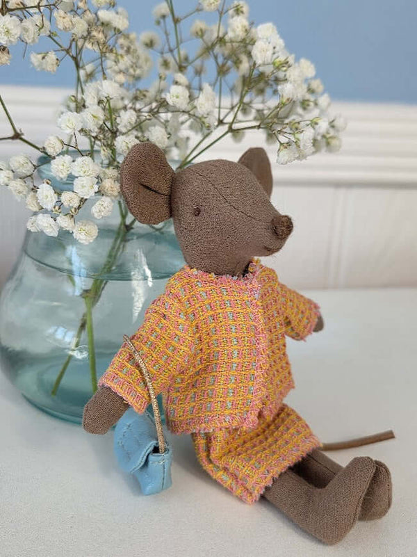 Maileg, Suit w Blue Bag, Mum Mouse