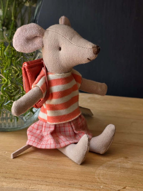 Maileg, Tricycle Mouse, Big Sister - Coral