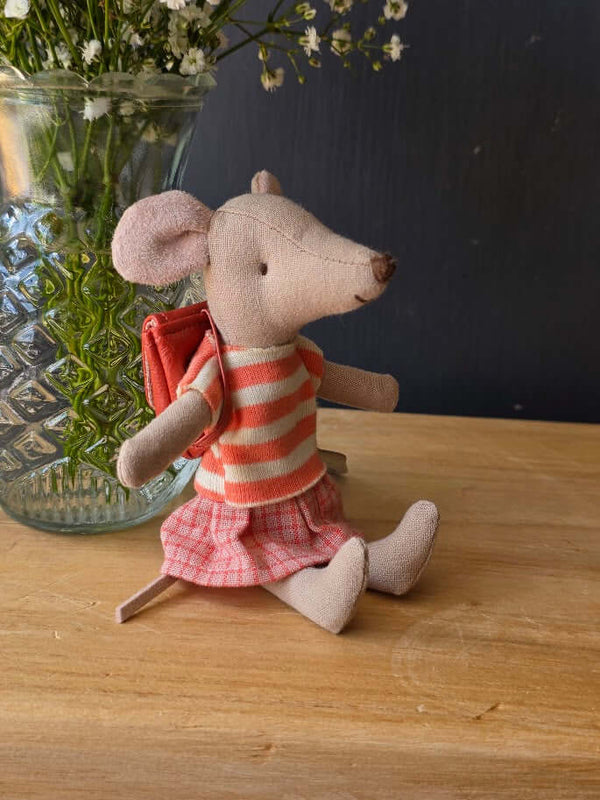 Maileg, Tricycle Mouse, Big Sister - Coral
