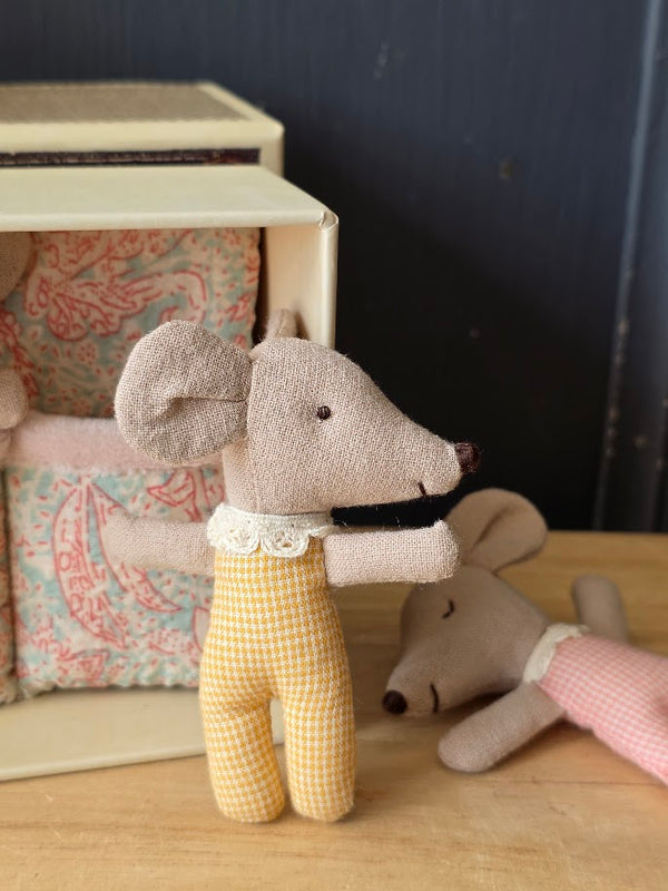Maileg, Triplets, Baby Mice in Matchbox - Checker