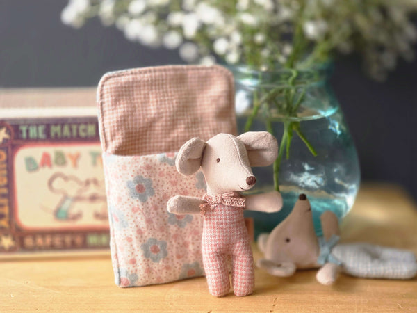 Maileg, Twins, Baby Mice in Matchbox - Checker
