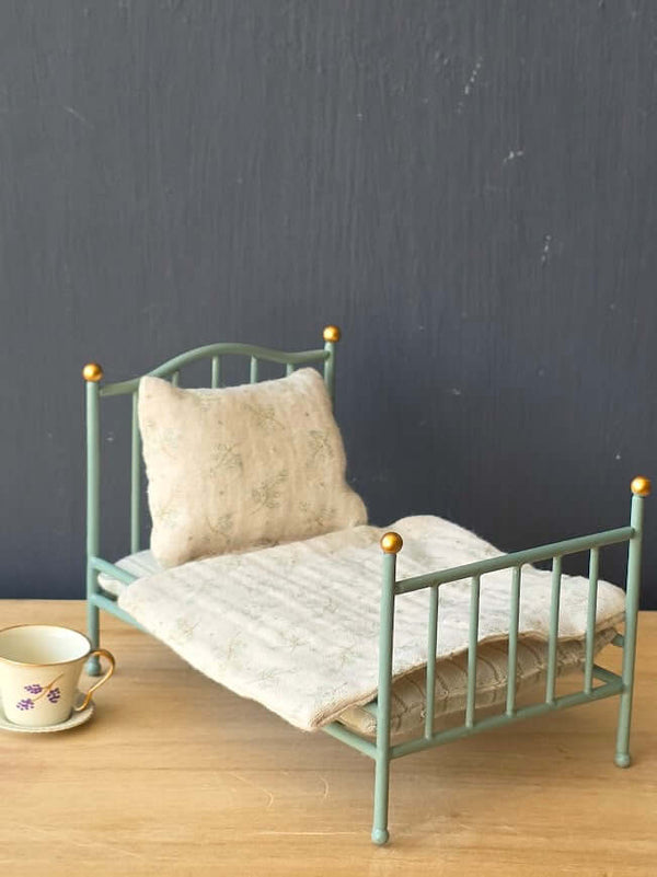 Maileg, Vintage Single Bed, Mouse - Mint