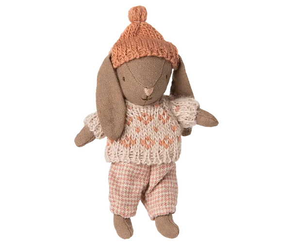 *PRE-ORDER* Maileg, Winter Bunny, Micro - Brown Rose (DUE NOV)