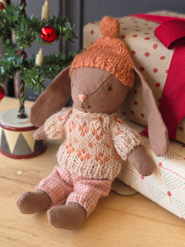 Maileg, Winter Bunny, Micro - Brown Rose