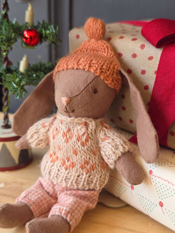 Maileg, Winter Bunny, Micro - Brown Rose