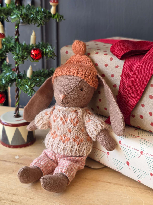 Maileg, Winter Bunny, Micro - Brown Rose