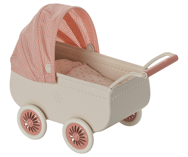 Maileg, Pram, Mouse - Coral