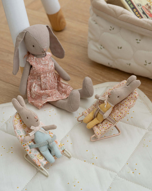 Maileg, Rabbit, My - Light Blue Check