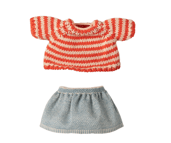 Maileg, Knitted Sweater & Skirt, Big Sister Mouse