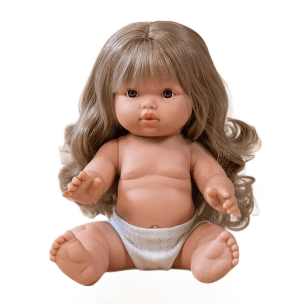 Mini Colettos, Lyla (Blonde Hair & Blue Eyes) handcrafted doll with blonde hair and blue eyes.