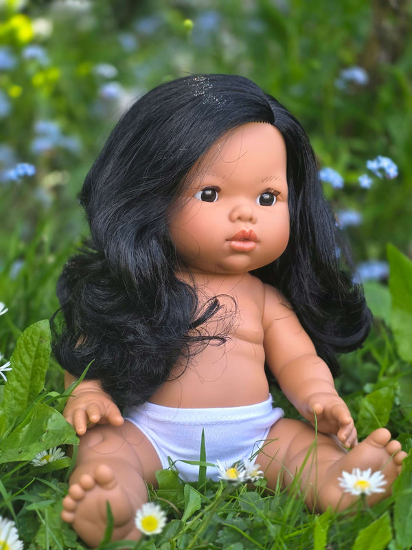 Mini Colettos, Aurora (Hispanic Girl, Black Wavy Hair and Black Eyes)