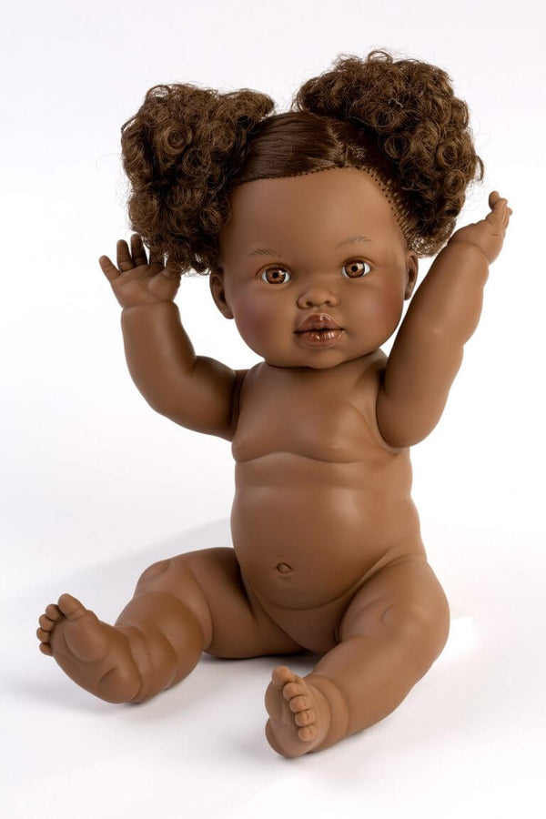 Mini Colettos, Jedda (African Girl Doll with Brown Eyes & Pigtails)