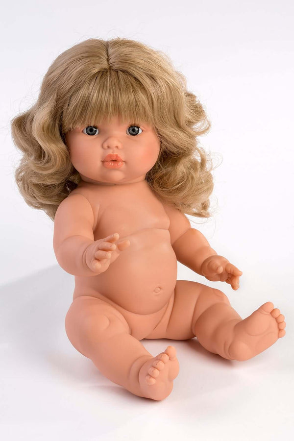 Mini Colettos, Kate - Blonde hair girl doll with blue eyes, beautifully handcrafted and designed for imaginative play.