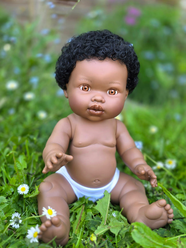 Mini Colettos, Satchel (African Boy Doll with Short Hair)