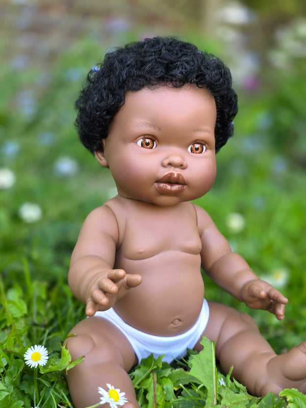 Mini Colettos, Satchel (African Boy Doll with Short Hair)