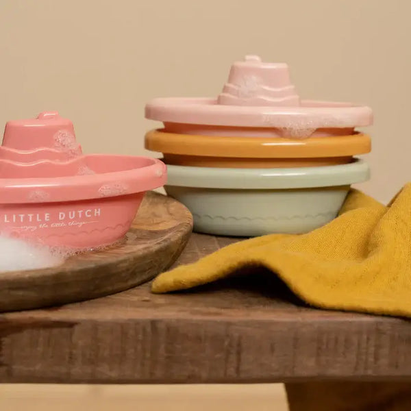 Little Dutch, Stackable Bath Boats - Pink