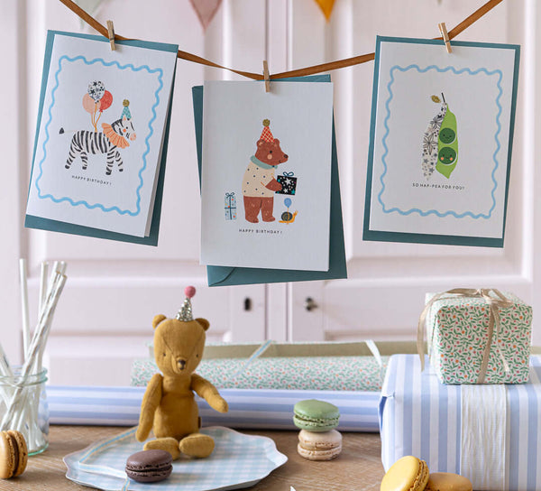 The Charming Press, Liberty Zebra Birthday Card - Wiltshire Bud