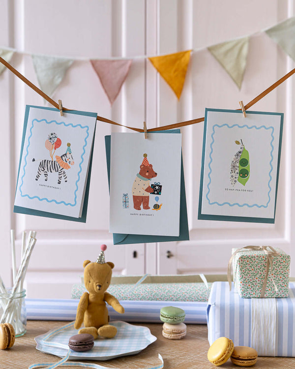 The Charming Press, Liberty Zebra Birthday Card - Wiltshire Bud