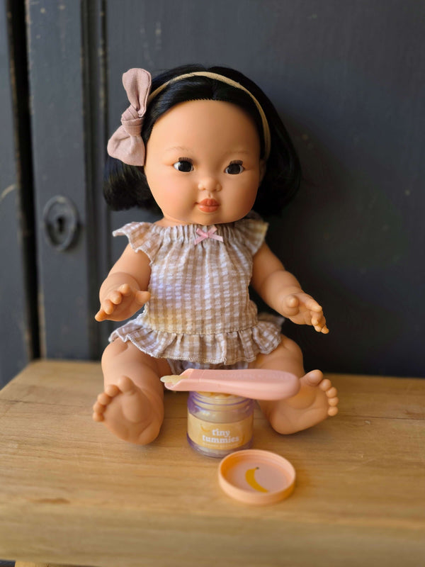 Tiny Harlow, Tiny Tummies Banana Custard Puree Food Jar & Spoon Set