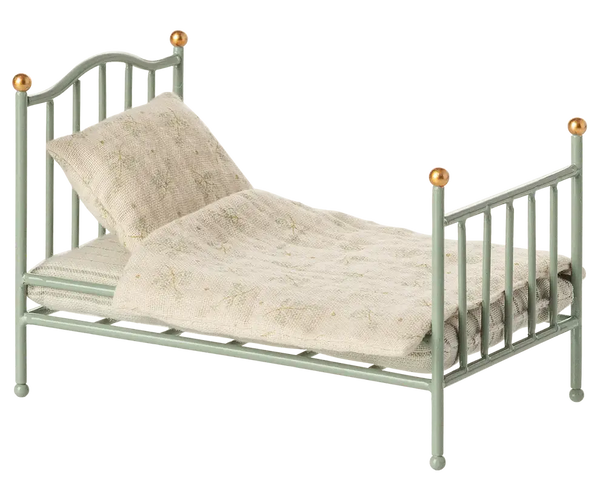 Maileg, Vintage Single Bed, Mouse - Mint