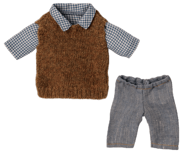 Maileg, Shirt, Slipover & Pants Set for Teddy Dad