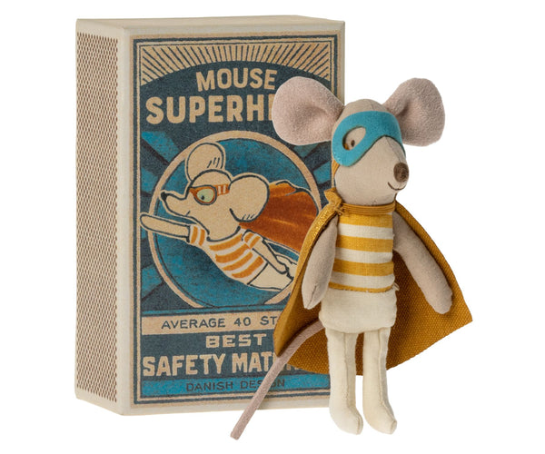 Maileg, Super Hero Mouse, Little Brother in Matchbox