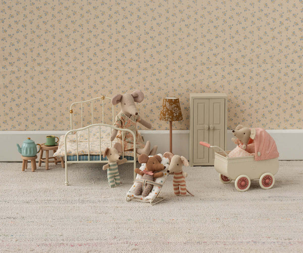 Maileg, Pram, Mouse - Coral